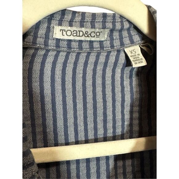Toad & Co Mixologist Tunic Top Striped Organic Cotton Size Sz XS lagenlook minim - Picture 3 of 8
